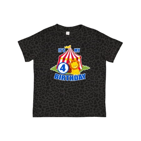 

Inktastic Its My Birthday Circus Tent with Lion 4 Years Old Gift Toddler Boy or Toddler Girl T-Shirt