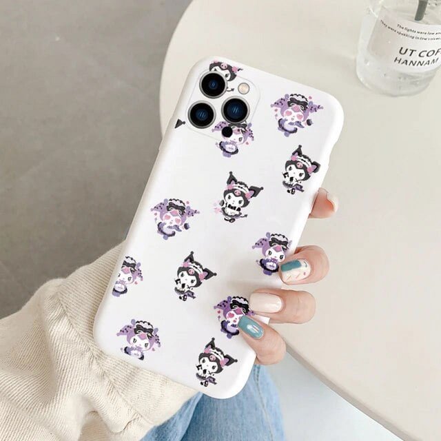 Phone Case for For Apple iphone 12 Pro Max 11 Mini Girls Anti-drop Cartoon Cinnamoroll Kuromi Hello Kitty Silicone Printed Cover ZR