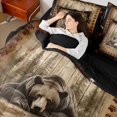 thumbnail image 3 of Castle Fairy Jungle Bear 7-Piece Twin Bedding for Teens,Western Vintage Cow Print Bedding Comforter Set,Brown Black Cream,Black Reversible, 3 of 7