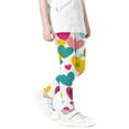 thumbnail image 2 of Girls Leggings 3-8T Casual Fall Stretch Cotton Jeggings Floral/Hearts Printed Tights Full Length Slim Fit Pant (3-4T, Multicolor H), 2 of 4
