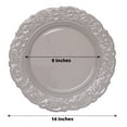 thumbnail image 3 of Efavormart Set of 6 | Taupe Green 14" Round Plastic Charger Plates With Engraved Baroque Design Rim For Wedding Party Events, 3 of 10