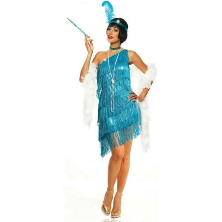 Adult Dazzling Flapper Turquoise Sexy Costume