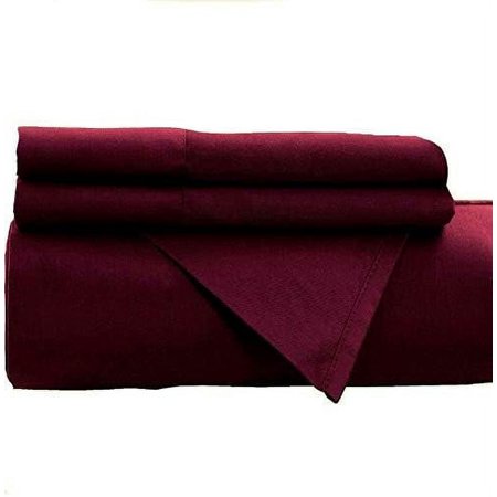 Persian Collection Solid Flat Sheet 1800 Wrinkle Free New (Burgundy, King)