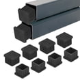 thumbnail image 1 of Uxcell 50-Pack Tapas de Extremo de Tubo Cuadrado, 0.9 pulgadas / 23 mm Tapones de Tubo de Plástico para Tubo Metálico Cuadrado / Patas de Silla [Negro], 1 of 1