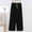 Black women wide leg pants plus size a1, variant on Cagogo Womens Drawstring Wide Leg Pants Plus Size Elastic Waist Loose Flowy Long Trousers Casual Beach Work Lounge Palazzo Pants, Yellow 3XL