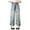 ZA-Blue, variant on Girls Jeans with White Bow Wide Leg High Waisted Denim Pants Cute Casual School Outfit Light Blue Size,7-8 Years
