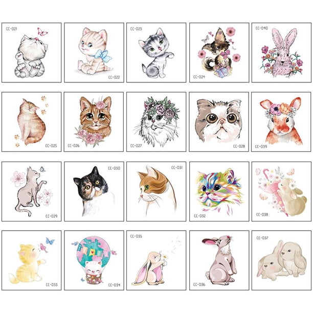 Pegatinas De Tatuaje Para Niños A Prueba De Agua Animal Mariposa Flor Diy Pegatinas De Tatuaje De Dibujos Animados Para Niños 20 Piezas Speravity HA046386-02