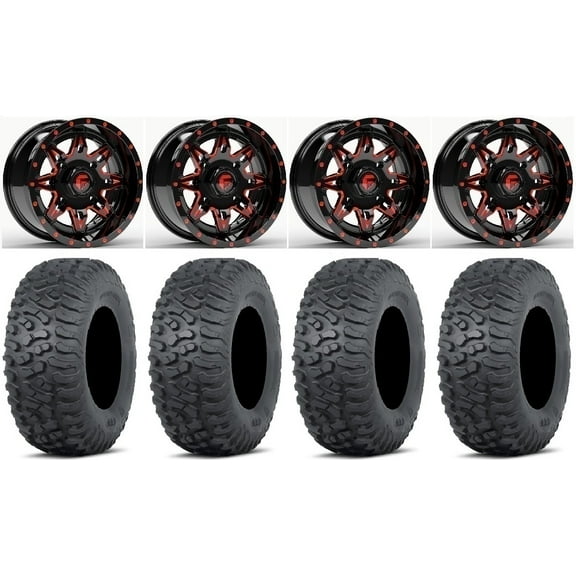 Fuel Lethal 15" Wheels Red 30" Terra Hook Tires Sportsman RZR Ranger