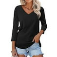 thumbnail image 2 of Tops for Women Trendy Women Workout Tops with Sleeves plus Long Sleeve T Shirts Yoga Workout Top Ladies Cool Long Sleeve Top T Shirts And Blouses Tan Lace Tunic Tees plus Athletic Shirt Cold Black L, 2 of 4