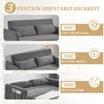 thumbnail image 4 of Lunale Convertible Loveseat Sleeper for Living Room, Modern Upholstered Futon Sofa Bed in Gray, 4 of 9