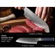 thumbnail image 3 of Cuchillo de Cocina Santoku Knife de 7 Pulgadas, Cuchillo para Carne de Acero Inoxidable con Damasco Falso con un Elegante Patrón Nico de Espina de Pescado, Mango de Resina Ergonómico, Azul, 3 of 8