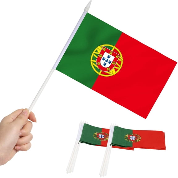 Anley Portugal Mini Flag 12 Pack - Hand Held Miniature Portuguese Flags