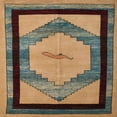 thumbnail image 1 of Ahgly Company Machine Washable Indoor Square Abstract Dark Brown Area Rugs, 5' Square, 1 of 7