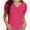 Hotpink, variant on Womens Summer Tops V Neck T Shirts Swiss Dot Puff Sleeve Tops Loose Casual Tshirts