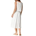 thumbnail image 3 of INSPIRE CHIC Women's 2 Piece Skirt Set Sleeveless Crop Tank High Waist A-Line Midi Skirt Casual Summer Outfits Beige XS, 3 of 6