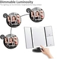 thumbnail image 2 of WEILY Lighted Vanity Makeup Mirror 1x/2x/3x Magnification Trifold with 36 LED Lights Touch Screen and USB Charging, 180 Degree Adjustable Stand for Countertop Cosmetic Makeup Mirror (Black), 2 of 8