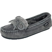Clarks Holly Folded Tongue Moccasin Slipper Indoor Outdoor House Slippers Grey