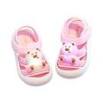 thumbnail image 4 of Dakaela 9M-5Y Kids Sandals Light up Bear Boys Girls Summer Water Shoes Non Slip Athletic Beach Casual Slides with Hook and Loop Pink, 4 of 5