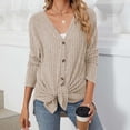 thumbnail image 7 of Admvng Sweaters for Women Brushed Stripe Long Sleeve Cardigan Coat, Size S-2XL, 7 of 7
