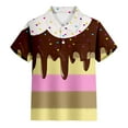 thumbnail image 3 of NAFUU Kids Boys Polo Shirts Ice Cream Prints Lapel Short Sleeve Shirt Breathable Comfortable Stretchy Spring Summer Tops For Boys Sizes 5-6 Years, 3 of 3