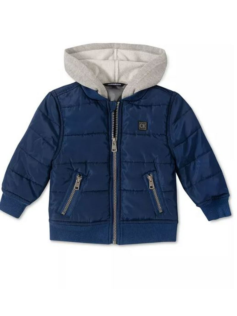 Calvin Klein Navy Baby Boys Layered-Look Jacket, 24 Months