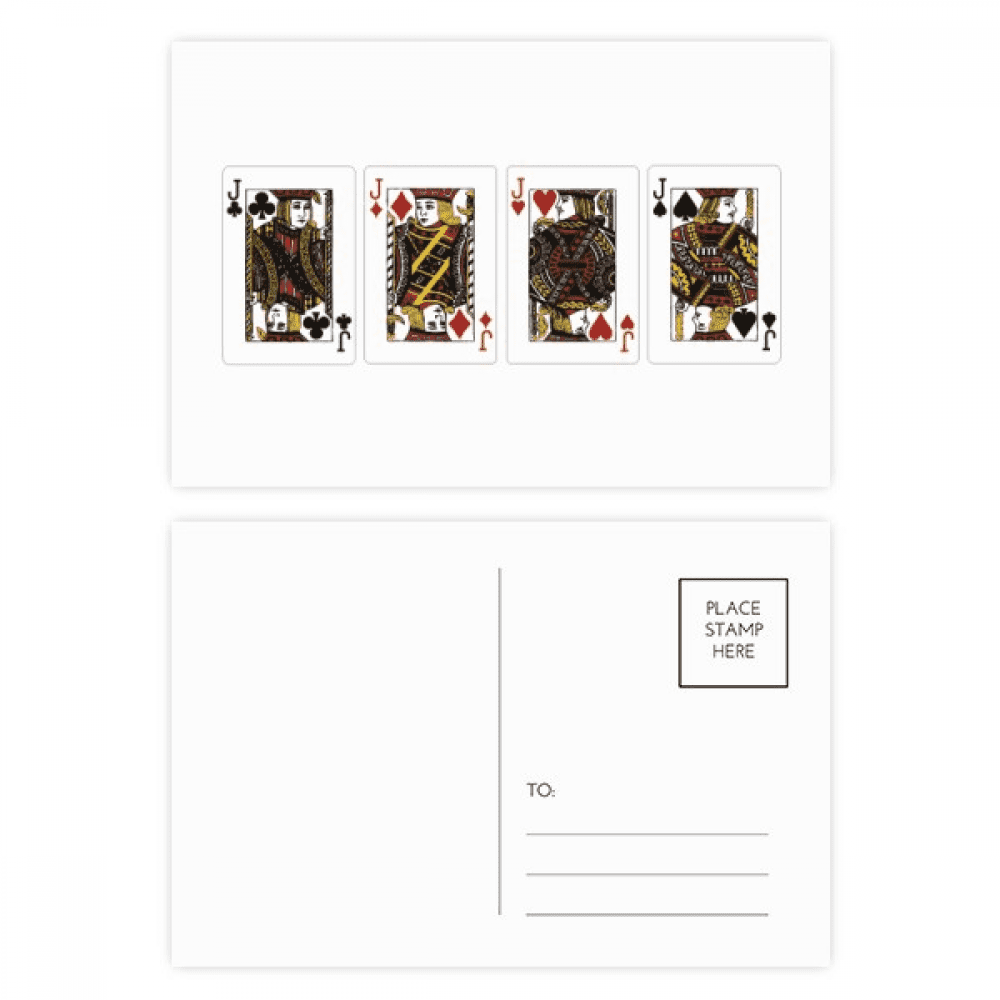 heart spade club j pattern postcard set birthday mailing thanks greeting card