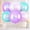 Iridescent Purple Teal, variant on Iridescent Round Foil Balloons, 6 Pcs 22 Inch Transparent Gradient Pink Purple Teal 4D Clear Balloon for Birthday Under The Sea Mermaid Party Decor