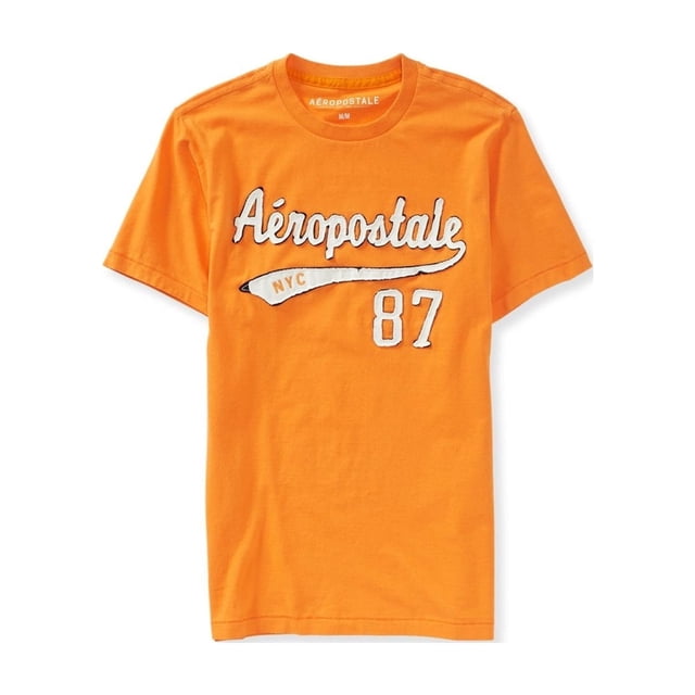 Camiseta Adornada Aeropostale Logo 87 Naranja Extragrande