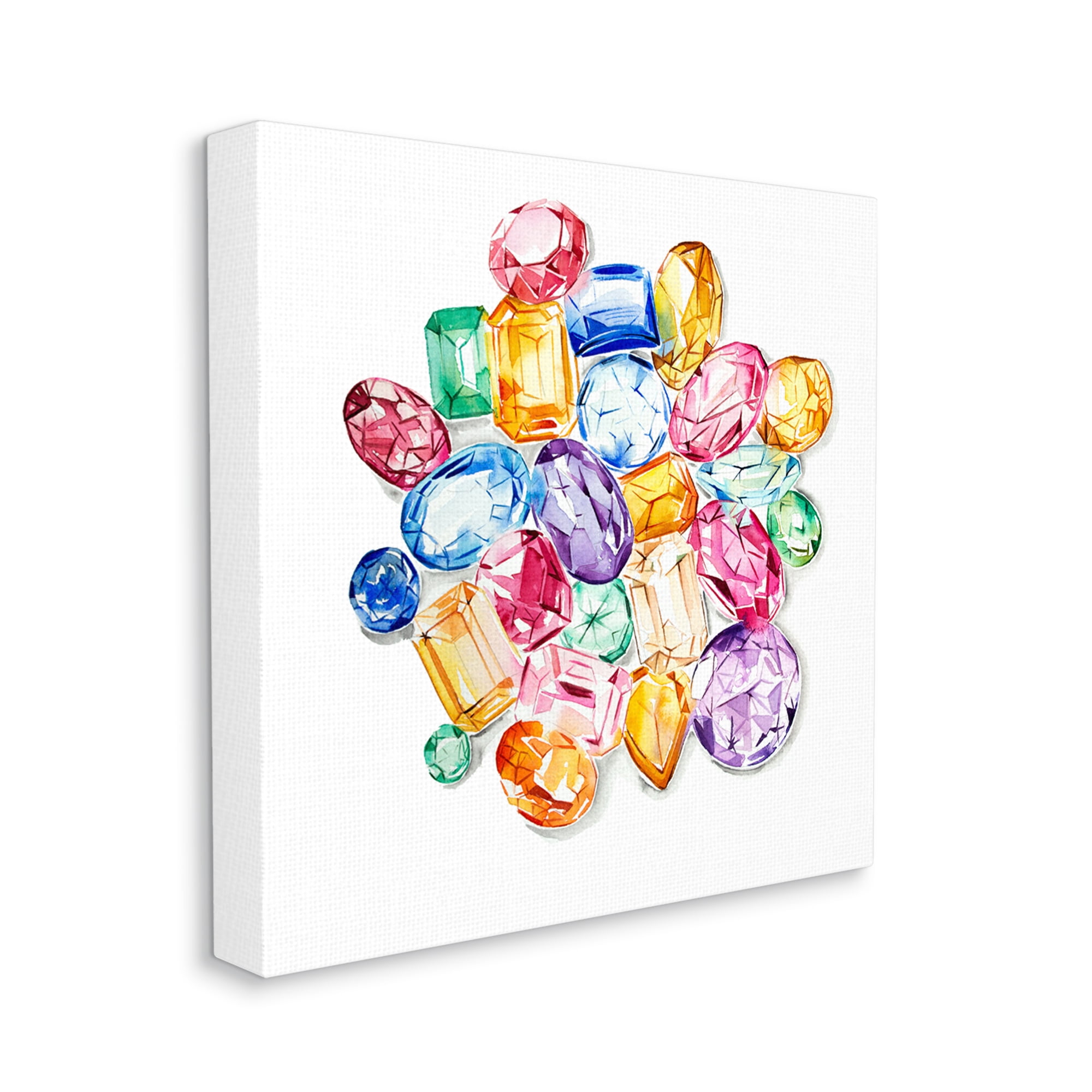 Stupell Industries Luxury Fashion Gemstones Abstract Painting Gallery Wrapped Canvas Print Wall Art, 36 x 36