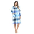 thumbnail image 2 of Casual Nights Women's Floral Snap Front Flannel Duster Long Sleeve Lounger Dress, 2 of 5