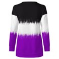 thumbnail image 4 of Gibobby Camisa De Invierno Tops de color para mujer de geometría de contraste largo Blusa de manga estampada Camisetas de mujer（Morado， M), 4 of 5