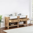 thumbnail image 5 of Villareal 72" Double White Farmhouse Basin Bath Vanity in Weathered Pine Wood, 5 of 13