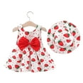 thumbnail image 2 of LYMAYTER Infant Baby Girls Floral Bowknot Dress Sleeveless Sundress Toddler Princess Tutu Dress with Hat, 2 of 9