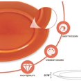 thumbnail image 4 of Platos de carga naranja, cargador redondo de cena con abalorio, cargadores de placa de plástico de 13 pulgadas para boda, decoración de mesa, juego de 6, 4 of 14