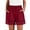 Wine#womens trendy shorts, variant on UVEASISHA Cotton Casual Shorts for Women Lace Loose Fit Lounge Shorts Comfy Elastic High Waist Pajama Shorts with Pockets Wine L