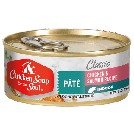 UPC: 0819239012865 | Chicken Soup for the Soul Indoor Chicken & Salmon Pate Wet Cat Food  5.5 oz. Cans (24 Count)