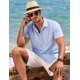 thumbnail image 4 of Camisa de lino de manga corta azul para hombre COOFANDY, 4 of 5