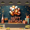 thumbnail image 5 of Gold Theme Birthday Banner Balloon Decoration Event Backdrop Happy Birthday Celebration Banner for Birthday Party Indoor Decoration Photo Shoot, 5 of 7