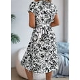 thumbnail image 6 of Women'S Summer V Neck Cap Sleeve Floral Sundresses Flowy Summer Dresses for Women 2025 White S, 6 of 9