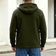 thumbnail image 7 of Generic Men's Hooded Snap Button Sweatshirt Jacket, Long Sleeve Casual Shacket With Flap Chest Pockets, Ribbed Cuffs Hem Drawstring Hood Fleece Outerwear Army Green,L, 7 of 7