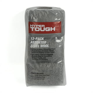 HyperTough #0000 Super Fine Steel Wool Pads, 12 Pack 
