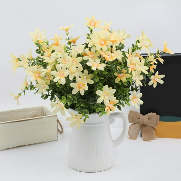 Wuztai Small Daisy Artificial Flowers, Realistic Silk Faux Flower Bouquet, Modern Simple Home Decor Wedding Centerpiece Desktop Greenery