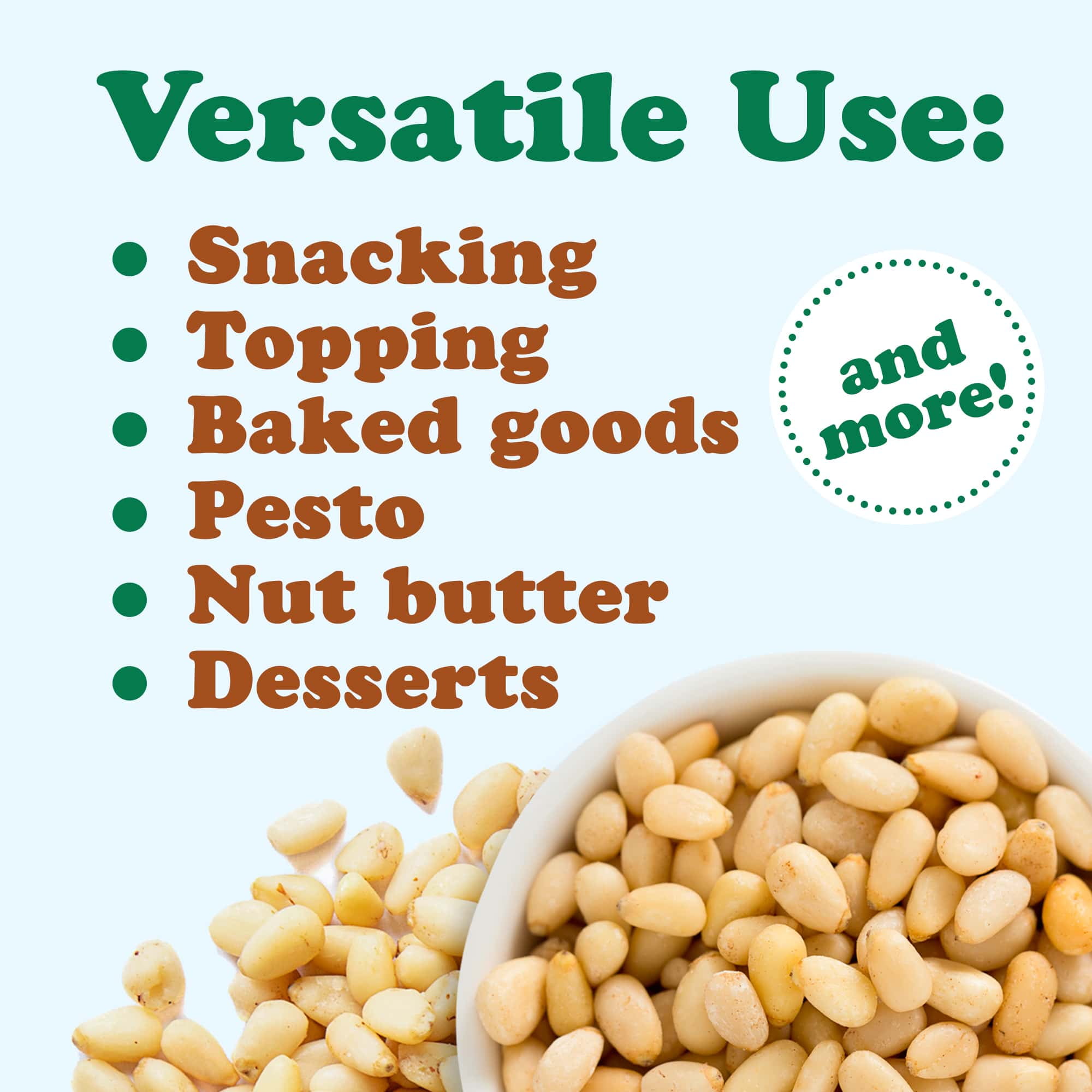 Food to Live Whole Pine Nuts, 8 Pounds, Non-GMO Verified, Raw Pignolias