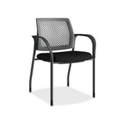 HON Ignition Charcoal ReActiv Back Stacking Chair - Foam Seat - Charcoal Back - Steel Black Frame - Four-legged Base - B