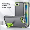 thumbnail image 6 of for iPhone 7/8 Plus Case, iPhone 7/8/6S/6 Plus Phone Case with Built in Kickstand, Shockproof/Drop Proof  Grade Protective Cover for iPhone 7/8 Plus 5.5"(Grey/Green), 6 of 14