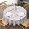 thumbnail image 3 of White Cartoon Unicorn Cloud Pattern Round Tablecloth 60"x60",Wrinkle Wipeable Table Cloth for Kitchen Dining Room Picnic Patio Party, 3 of 6