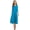 Blue, variant on Women's 3/4 Sleeve A-line and Flare Midi Long Dress