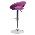 thumbnail image 3 of Contemporary Purple Vinyl Rounded Orbit-Style Back Adjustable Height Barstool with Chrome Base, 3 of 5