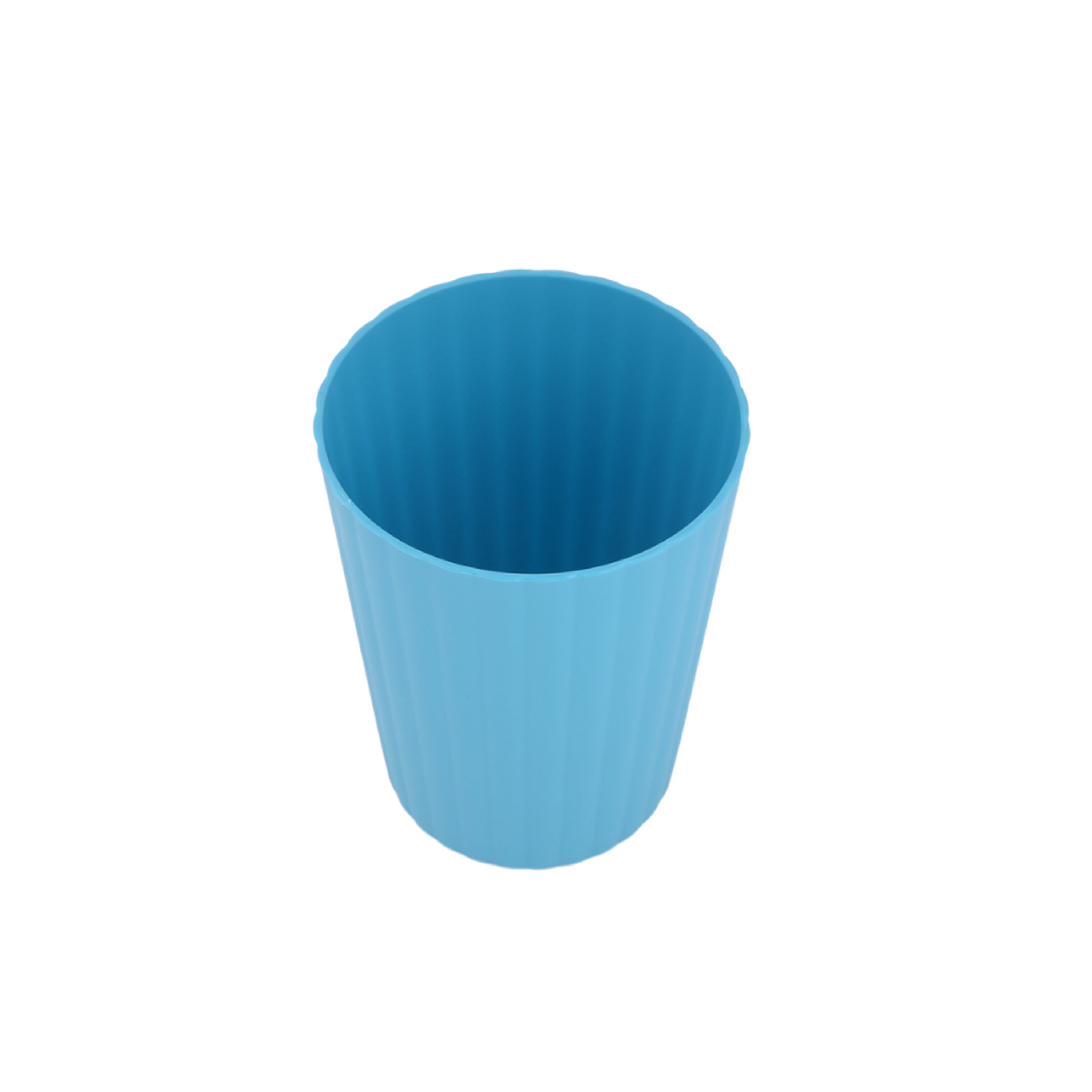 (4 pack) Mainstays - Blue Round Plastic Tumbler, Ribbed, 18-Ounce