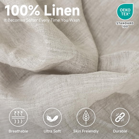 Simple&Opulence 100% Linen Fitted Sheet Twin(1 Pi